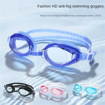 Úszó szemüveg anti-köd UV védelem búvárkodás védőszemüveg anti-uv nagy felbontású sík tükör felnőtt gyermek szilikon szemüveg Kép