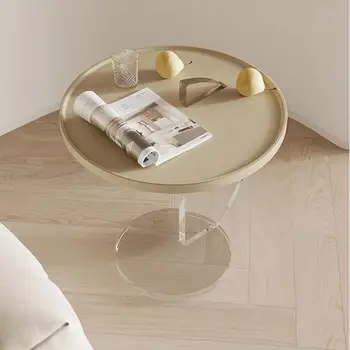 Modern Stílusú, Krémes Kávé Asztalok Fehér Sima Luxus Számláló Asztalkák Nappali Tavolino Da Salotto Otthon Bútor Kép