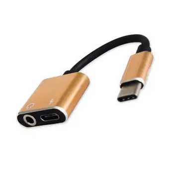2 Az 1-ben USB-C-3,5 mm-es Fejhallgató Jack Adapter C Típusú Felelős Audio Aux Adapter Samsung S20 Ultra Megjegyzés 20 10 + S21 Ipad Pro Kép