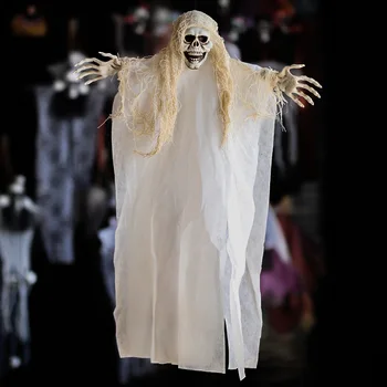 2023 Új Halloween Lóg Dekoráció Horror Szellem Koponya Medálok Géz Koponya Csontváz a Haunted House Bár Horro Kellékek Dekoráció Kép