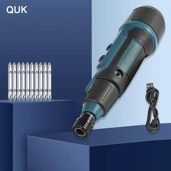 QUK 3.6 V-os Elektromos Csavarhúzó Készletek Lítium Akkumulátor Lámpa Akkus Fúró Vezető Mini Szétszerelés Javítás Hatalom Eszköz Haza Kép