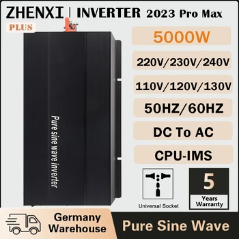 ZHENXI 5000W 4000W Tiszta Szinusz Hullám DC 12/24/48/96V AC 100/110/120/220/230/240V Teljesítmény-Inverter 50HZ/60HZ LCD Képernyő Transzformátor Kép