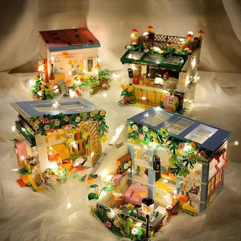 Mese Város Virág Terem az Épület Tégla Épület Kompatibilis a LEGO City Street View Játék Ajándékok Lányok Kép
