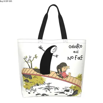 Chihiro Ogino Arca Se Élelmiszert Vásárolni Tote Bags Anime Chihiro Szellemországban Vászon Váll Bevásárló Táskák Nagy Kapacitás Táska Kép