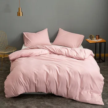 Bonenjoy 1db Paplan Cover Pink ágytakaró, Lányok egyszínű pościel 200x220 paplanhuzat King Size (párnahuzat kell sorrendben ) Kép