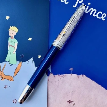 Különleges Kiadás Petit Prince 145 Roiierbaii Toll Sötét Kék a Gyanta, Valamint a Fém Hivatal Írás Tintával Szökőkút Tollakat MB Sorozatszám Kép