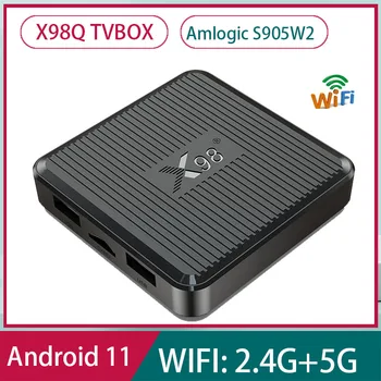 Smart TV BOX X98Q Android 11 Amlogic S905W2 Kettős Wifi 4K HDR10 AV1 5G Wifi Média Lejátszó, 2 GB, 16 GB Set Top Box Kép