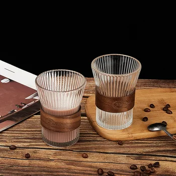 Függőleges Gabona Tea Csésze, Nagy Megjelenés, Hőszigetelő Üveg pohár, Bögre Kávé, Gyümölcslé Kupa, a Hőszigetelés Bőr Borító Kép