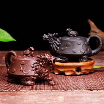 A hagyományos Kínai Tea-Fű Piros, Lila Agyag Teáskanna Teáskannák Puer Tea, Kávé Yixing Kanna Agyag Gaiwan Teeware Teware Kupa Kép