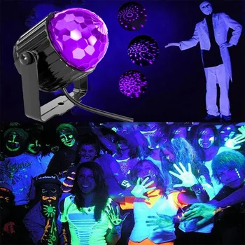 LED-es Színpadi Lámpa 6W UV LED Mágikus Lila Disco DJ Buli Mágikus Labda Fény Haza Fél Világítási Berendezések Mini Par LED Bár Karácsony Kép