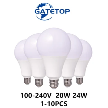 1-10DB high power LED izzó A80 100V-240V E27 B22 20W 24W magas fény hatékonyság nem villogó alkalmas pláza otthoni világítás Kép