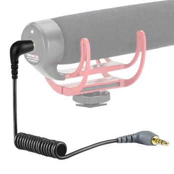 Geekria az Alkotók 3,5 mm-es TRRS, hogy AVR Tekercselt derékszögű Mikrofon Kábel 1.6 ft / 50 CM, Kompatibilis Lovagolt SC7, VideoMicro Kép