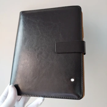 Luxus MB márka A5 márka, Jegyzettömbök Fekete Bőr borítású Napirend Kézzel készített Megjegyzés Könyv, Folyóirat Naplóját Üzleti Notebook Kép