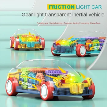A gyermekek játékautó Tehetetlenség Drop-Ellenálló, Átlátszó Felszerelés Fény Játék Autó Modell Ajándék Kép