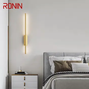 RONIN Réz Szalag Fali Lámpa, Modern, Klasszikus, 3. LED Színek Egyszerűen Kreatív Gyertyatartó Fény Beltéri Ágy, Nappali Dekor Kép