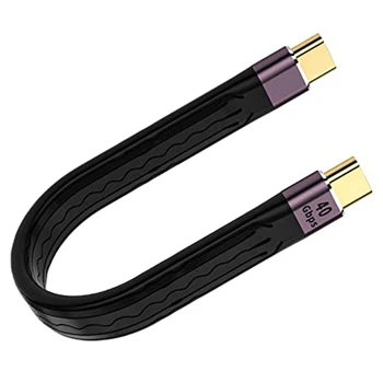 Gyors Töltő adatkábel 40 gb-os Kettős Végű Rugalmas Ultra-Rövid Kábel, C, Rövid Kábel USB-Férfi C-USB C Férfi FPC Design Kép