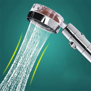 Új Design Propeller Fürdőszoba Zuhany Fej Magas Nyomású Víz Megtakarítás Állítható Gomb Beépített Szűrő Kézi zuhanyfej Kép
