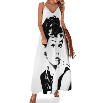 Audrey Hepburn Portré Művészeti Ujjatlan Ruha Nő ruha, elegáns ruha, női Kép