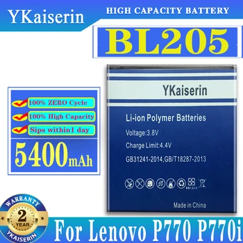 YKaiserin BL205 5400mAh Batteria A Lenovo P770 P770i Nagy Kapacitású Akkumulátor Kép
