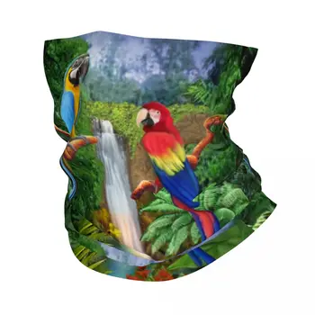Ara Trópusi Papagáj Madár Kendő Nyak Gaiter a Sí Futás a Nők a Férfiak Wrap Sál Psittacine Madár Balaclava Melegebb Kép