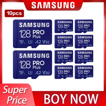 10db/lot 100% Eredeti Samsung Memória Kártya PRO Plus 128 GB olvasási Sebesség akár 160MB/s-Osztály 10 V30 A2 UHS-én Micro SD Kártya Kép