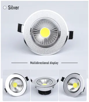 Szuper Fényes Szabályozható COB LED Mélysugárzók - 3W,5W,7W,9W,12W,15W,18W - Süllyesztett Beltéri Mennyezeti Lámpa - COB Reflektor Izzó Kép