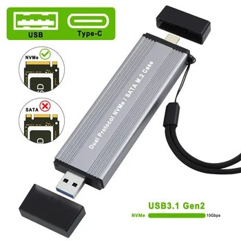 SSD NVMe M2 Esetben Nvme USB Burkolat Alumínium USB-C 3.1 Gen2 10Gbps, hogy NVMe PCIe SSD Tároló Doboz M. 2NVMe PCIe SSD Jegyzőkönyv Kép