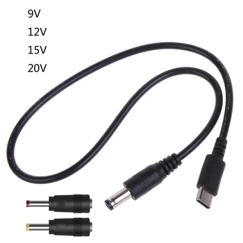 UsbC, hogy DC5.5x2.5mm Átalakító 9V, 12V 15V 20V USB Ravaszt Töltő Kábel +2 wobblerek WiFi Router,Hangszóró,LED Kép