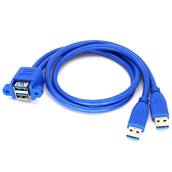 Dupla réteg USB3.0 csatlakozó hosszabbító kábel lehet rögzíteni. USB3.0 férfi-nő hosszabbító kábel csavarnyílás Kép