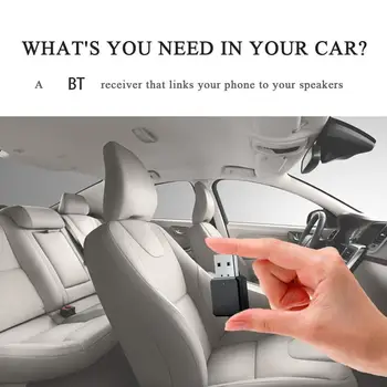USB 2-az-1-Bluetooth-Vevő Autó 5.1 Bluetooth Adapter Autós kihangosító Hívás Vezeték nélküli Videó Vevőkészülék Audio Adapter T0M6 Kép