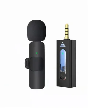 K35 Csiptetős Hajtóka zajcsökkentés Vezeték nélküli Mikrofon, 3,5 mm-es Körsugárzó Kondenzátor Mikrofon a Kamera, Hangszóró, AUX Kép