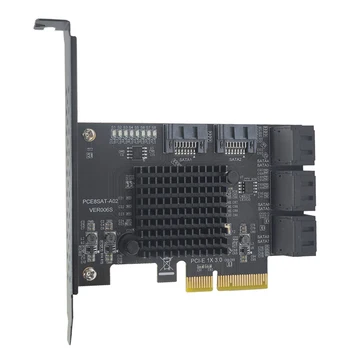 PCIE bővítőkártya PCI-E 4X 8 Port GEN3 Hosszabbító SATA 3.0 SSD Adapter HDD Adapter Vezérlő 2U Számítógép Esetében Kép
