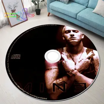 Eminem CD Szőnyeg Zene Kerek Szőnyeg Kerek Szőnyeg Kerek Szőnyeg Fürdőszoba Szőnyeg Fekete Szőnyeg lakberendezés Szőnyeg, Nappali, Konyha Kép