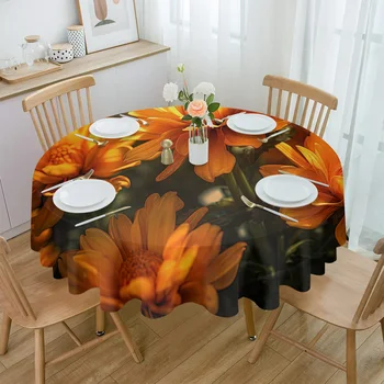 Krizantém Virág Abrosz Étkező Asztal Vízálló kerekasztal-Fedezze Konyha, Nappali Kép