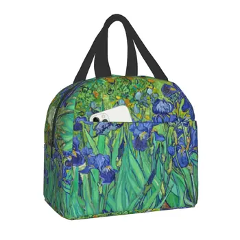 Lrises Vincent Van Gogh Szigetelt Ebéd Bag Női Resuable Hűvösebb Termikus Mandula Virágok Festmény, uzsonnás Doboz, Kemping, Utazás Kép