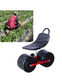 Emelő kocsi, kertészkedés, ültetés veszi autó, kis szék kerti szék mozgó szék munka széken, kerekek Kép