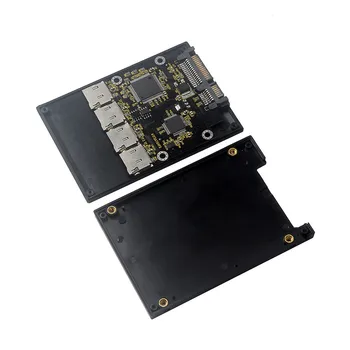 2.5 Inch 4 TF, hogy SATA Adapter Kártya, Saját készítésű SSD szilárdtestalapú Meghajtó, Micro-SD, hogy SATA Csoport RAID Kártya Kép