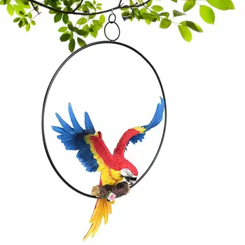 Ara Papagáj Dekoráció Mesterséges Papagájok Külső Díszítő Trópusi Madár Szobor Dísztárgy Fal Terasz Kert Udvar Kép