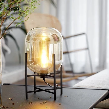 A Modern Skandináv asztali Lámpa Divatos, Egyszerű Nappali, Hálószoba Kreatív LED Dekoráció asztali Lámpa Kép