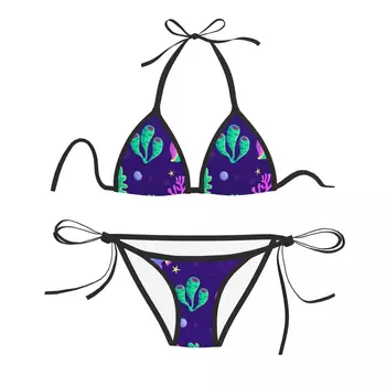 Kék Korallok, Halak Bikini Mujer Fürdőruha Női Fürdőruha, Fürdőruha Micro Bikini Szett Nyári Strandcuccot fürdőruha Kép