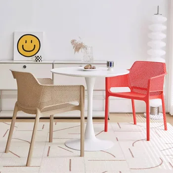Modern Nappali Szék Műanyag, Hordozható, Egyéni, Étkező Karosszék Pihentető Hálószoba Cadeira Gamer Otthon Bútor MQ50KT Kép