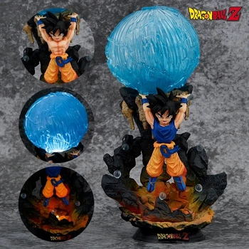Dragon Ball Z Majin Buu Ábra Son Goku 25cm Dermesztő Szellem Bomba LED Anime Adatok PVC Szobor Szobor Modell Baba Játék, Ajándék Kép