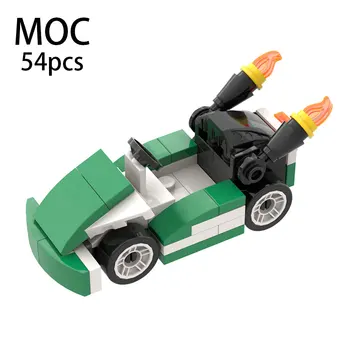 54pcs MOC1220 Klasszikus RCG Arcade Játék Green Racing Ábra Modell Kart Közgyűlés Kompatibilis Épület-Blokk, Játék, a Gyerekek Tégla Ajándék Kép