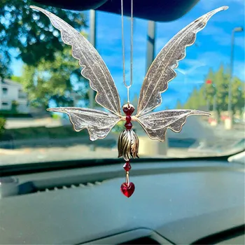 Angyal Pillangó Szárnyakkal Repülő Szél Vízálló Lóg Szél Kerti Harangjáték Kert Lóg Dekoráció Kép
