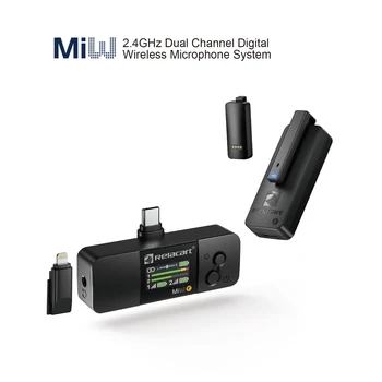 Relacart Mi3 2.4 G Wireless Mikrofon Dual Channel Rejtett Adó-Élő Streaming Interjú Kép