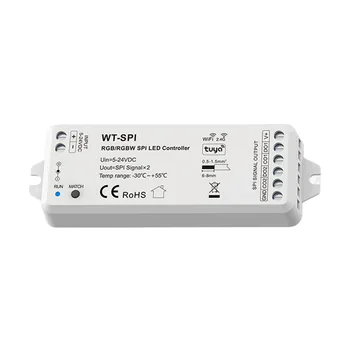 WT-SPI SPI jel kimenet Tuya APP Hang vezérlő 2.4 G RF vezeték nélküli RGB/RGBW LED szalag vezérlő RGB/RGBW led szalag DC5-24V Kép
