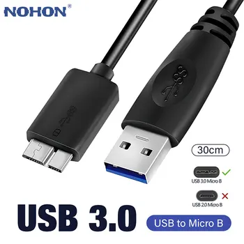 USB Mikro-B Kábel Típusa-A-USB 3.0-Mikro-B Kábel Csatlakozó 5Gbps Külső Merevlemez-Merevlemez-Kábel Merevlemez Számítógép Kábel Kép