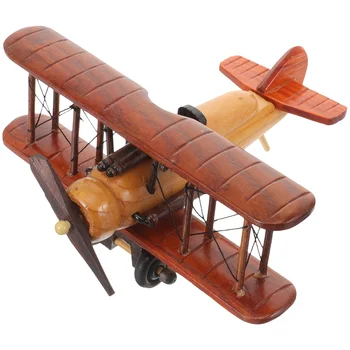 Játékok A Fiúk Retro Fa Repülő Kézműves Mesterségek Dísz Veterán Repülő Modell Díszítés Dekoráció Iroda Kép