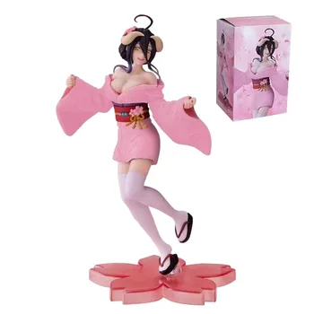Overlord Anime 18 cm Ábra Albedó Sakura Kimonó Lány akciófigura PVC Gyűjthető Modellek, Baba Klasszikus Dísztárgyak, Játékok, Ajándékok Kép