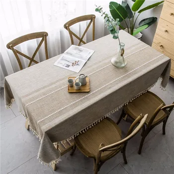 Háztartási Pamut Ágynemű Tassel Terítő Csík Dekoratív Téglalap alakú Fedél Bútor dohányzóasztal, Étkező Asztal Terítő Kép
